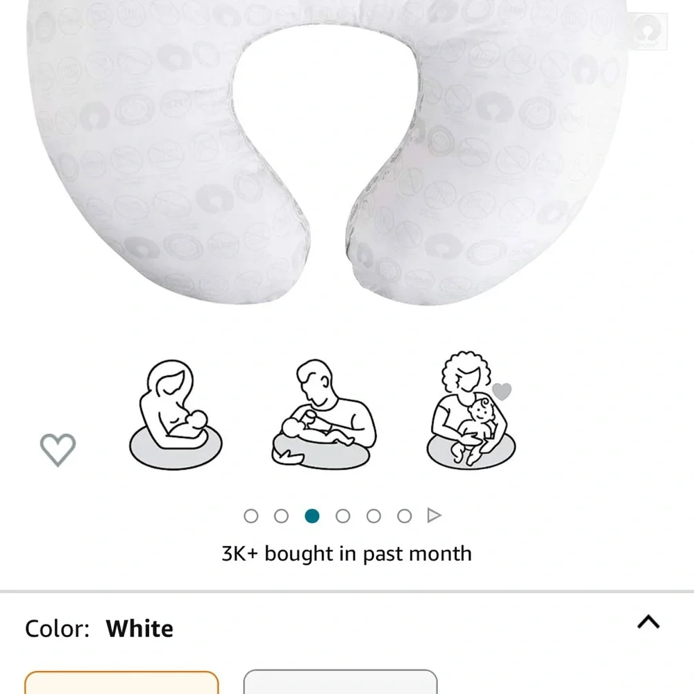 NWOT Boppy Bare Naked Original Support Nursing Pillow - Picture 3 of 6